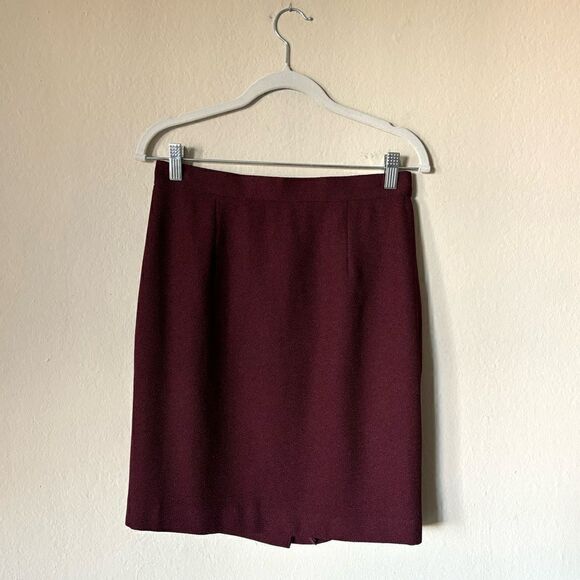 Vintage Welldress Wine Burgundy Suit Blazer and Skirt  Size M - Picture 9 of 11